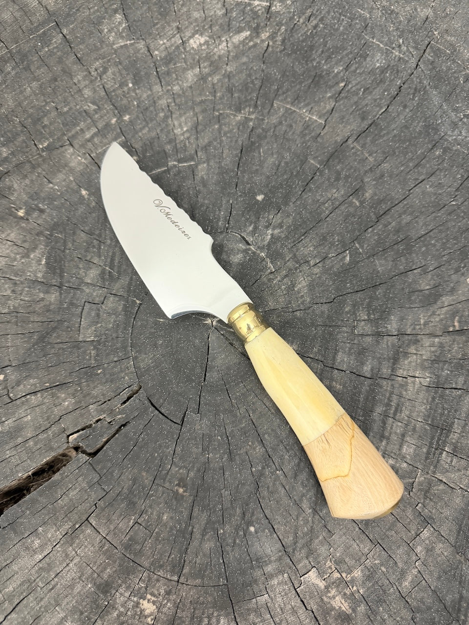 4” Skinner Knife, Ostrich Bone &amp; Orange Tree - SS420 - 105mm