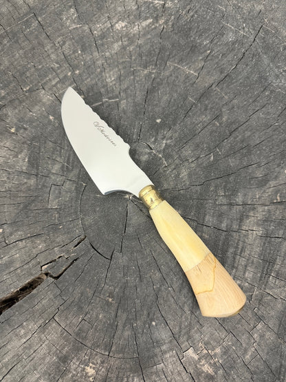 4” Skinner Knife, Ostrich Bone &amp; Orange Tree - SS420 - 105mm