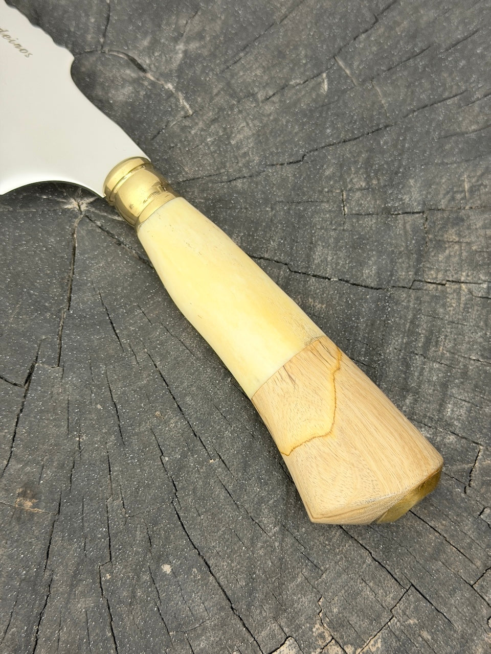 4” Skinner Knife, Ostrich Bone &amp; Orange Tree - SS420 - 105mm