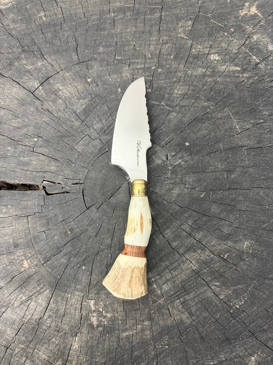 4” Skinner Knife, Deer Antler - SS420 - 105mm