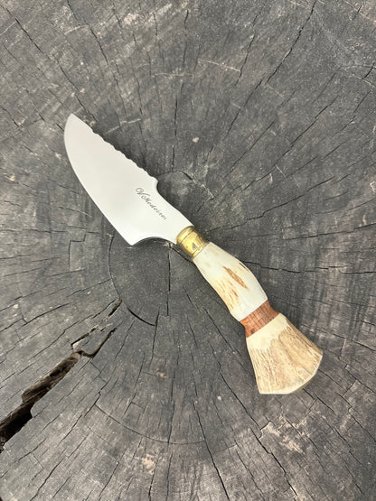 4” Skinner Knife, Deer Antler - SS420 - 105mm