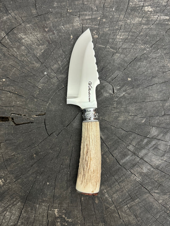 4” Skinner Knife, Deer Antler, SS420 - 105mm