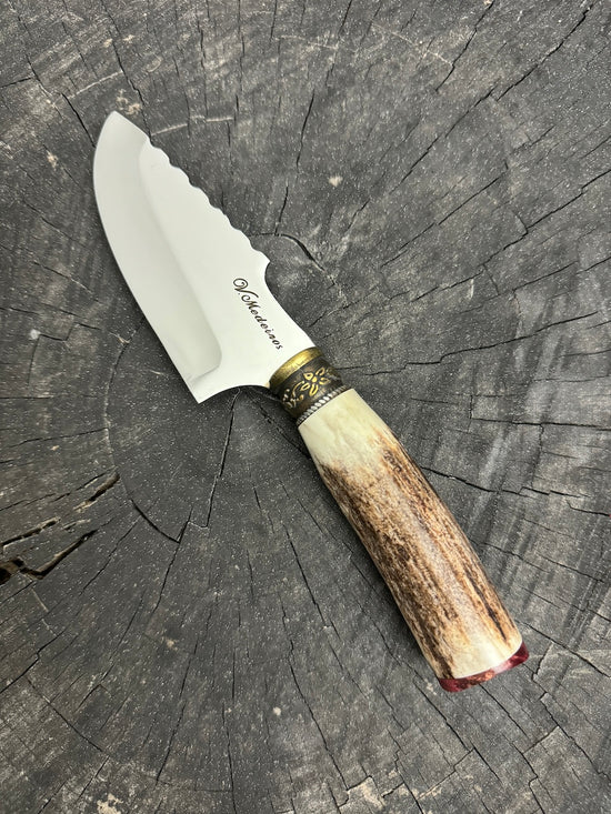 4” Skinner Knife, Deer Antler, SS420 - 105mm