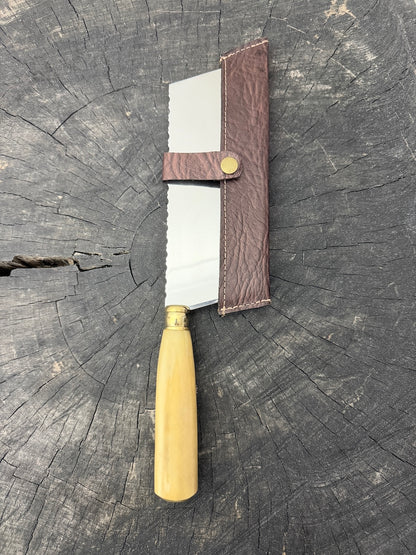 8" Chefs Cleaver, Ostrich Bone, SS440 - 200mm