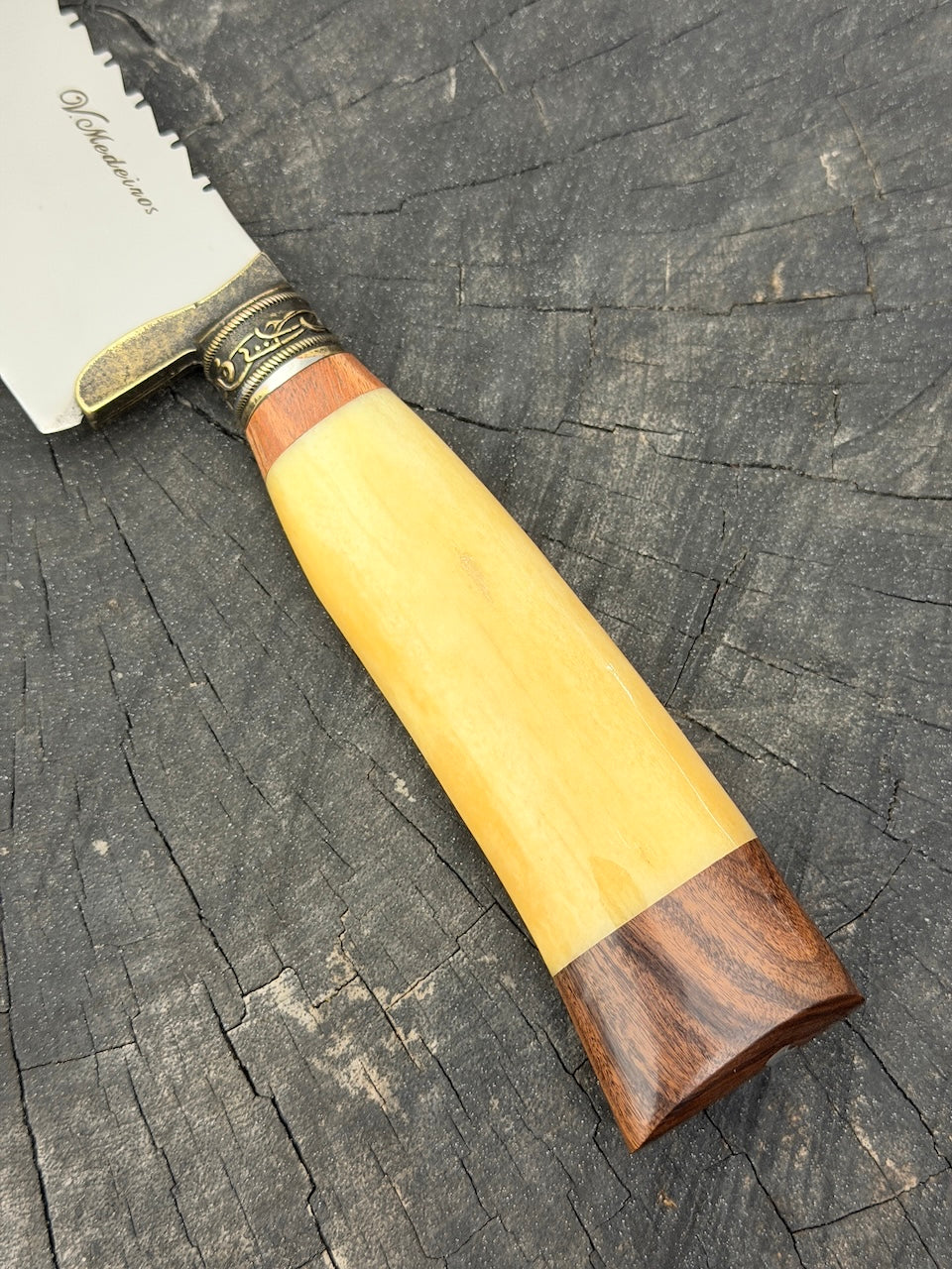 8" Artisan Knife, Ostrich Bone, SS440 - 190mm