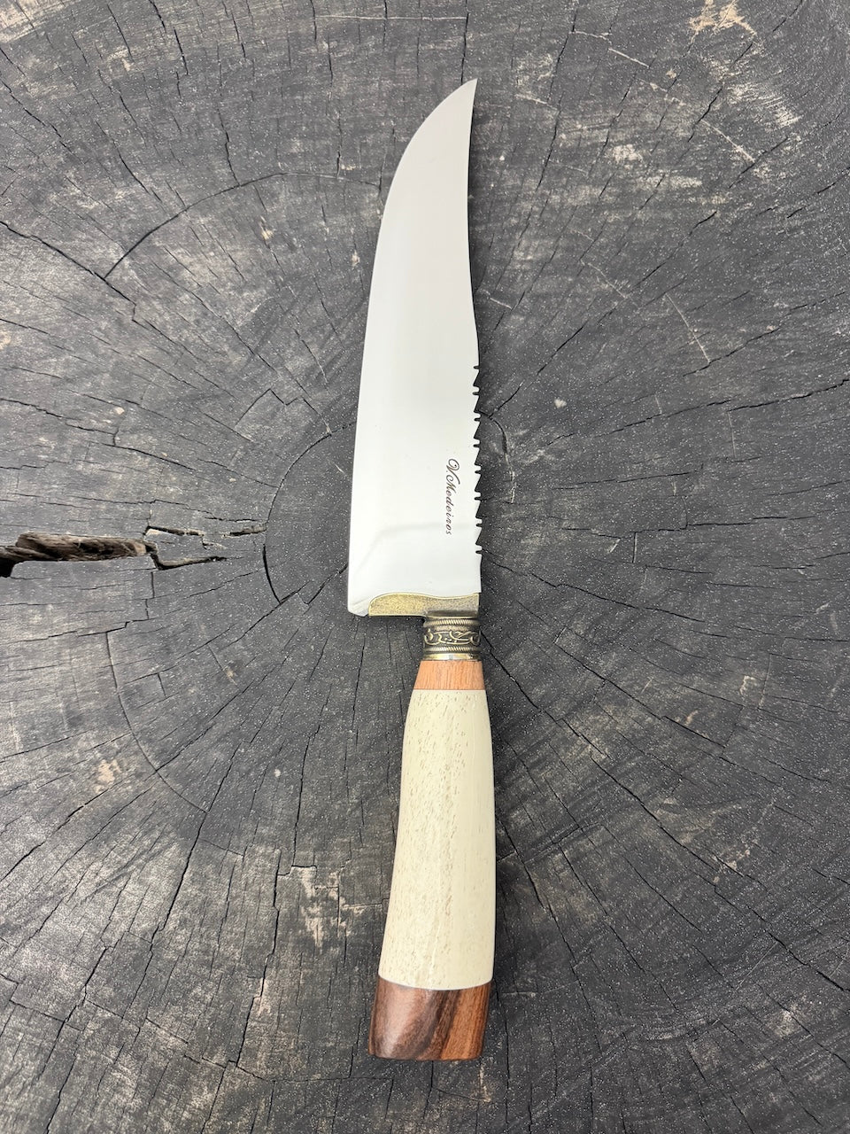8" Artisan Knife, Ostrich Bone, SS440 - 190mm