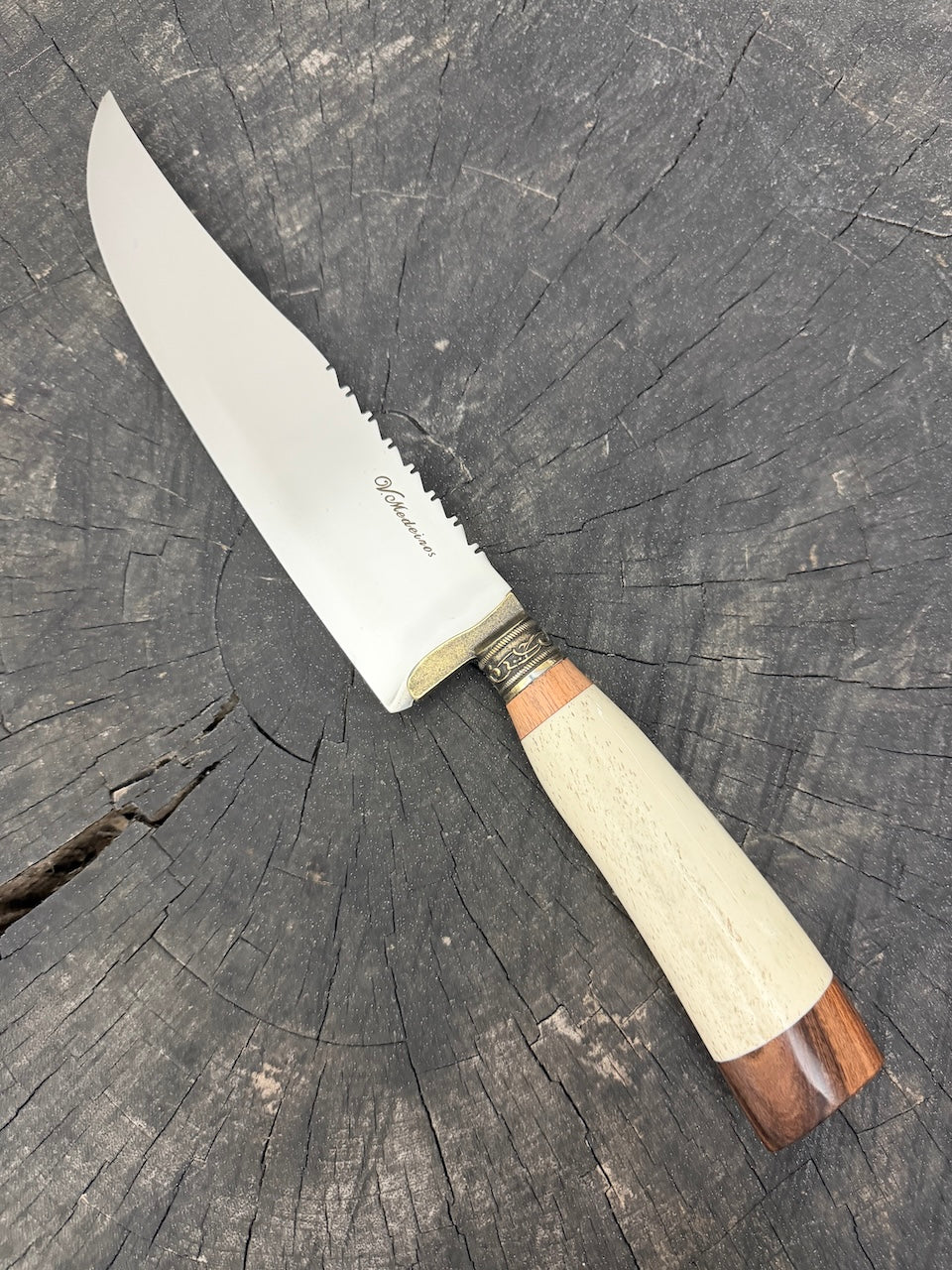 8" Artisan Knife, Ostrich Bone, SS440 - 190mm