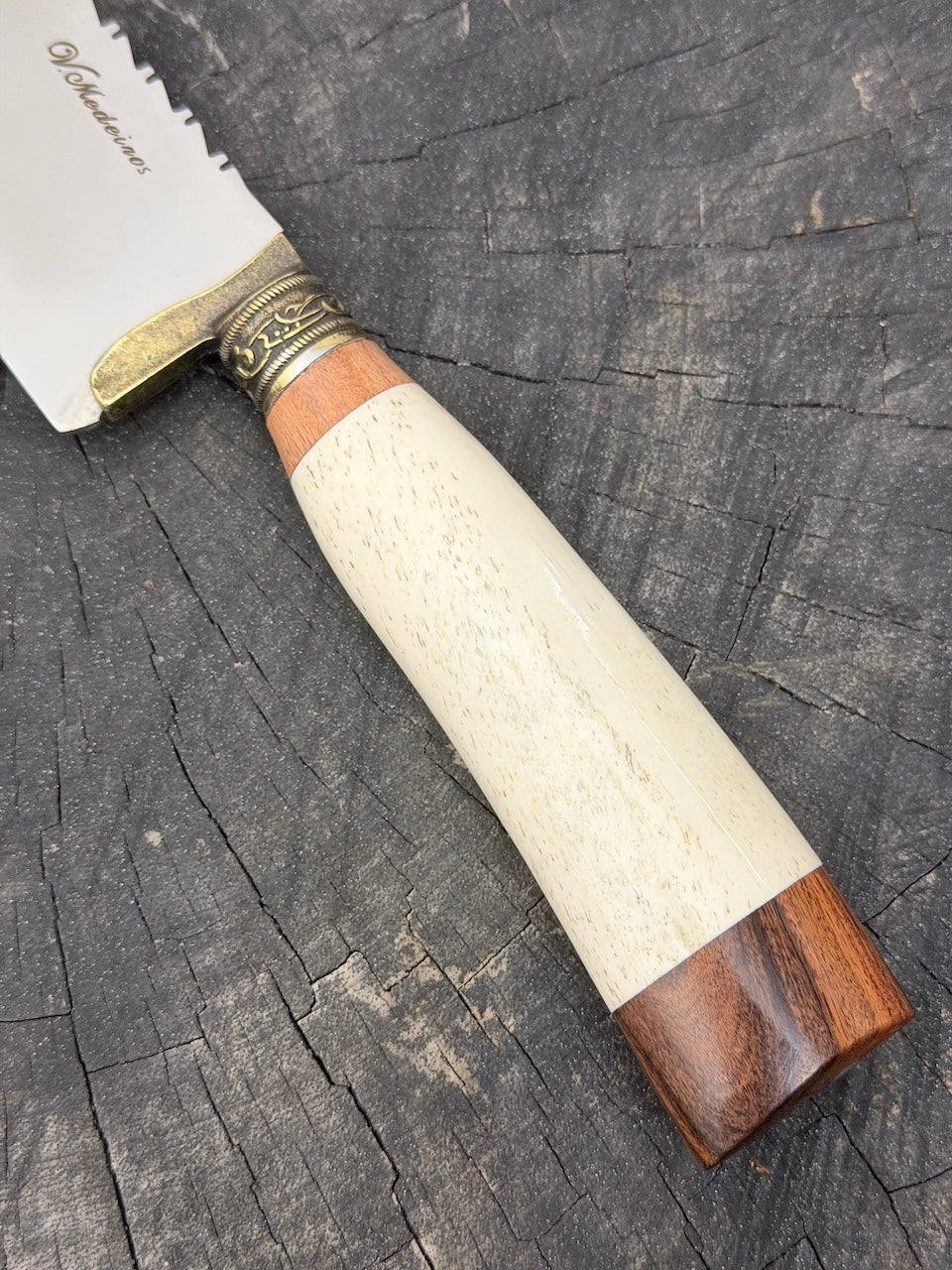 8" Artisan Knife, Ostrich Bone, SS440 - 190mm