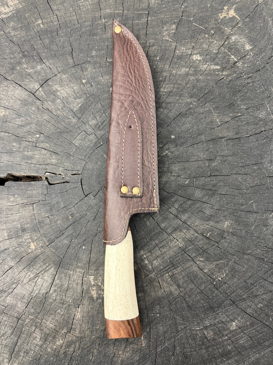 8" Artisan Knife, Ostrich Bone, SS440 - 190mm