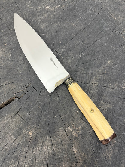 8" Picanha Chef Knife, Ostrich Bone, SS440 - 200mm