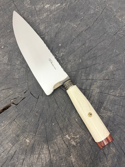 8" Picanha Chef Knife, Ostrich Bone, SS440 - 200mm