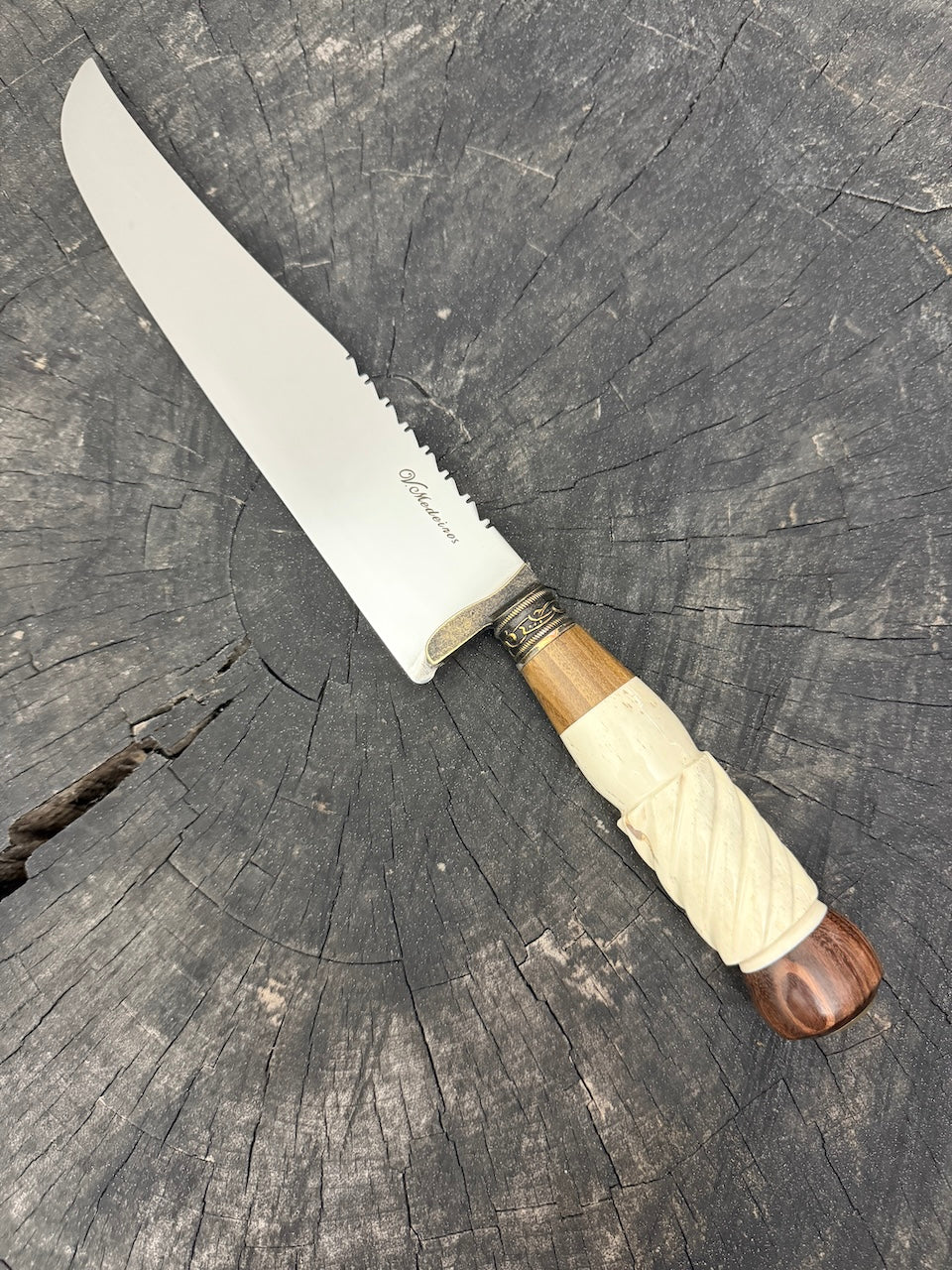 9" Artisan BBQ Knife, Ostrich Bone, SS440 - 230mm