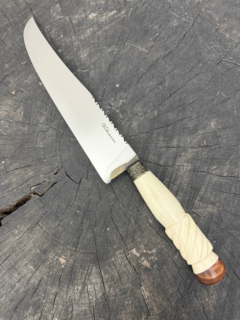 9" Artisan BBQ Knife, Ostrich Bone, SS440 - 230mm