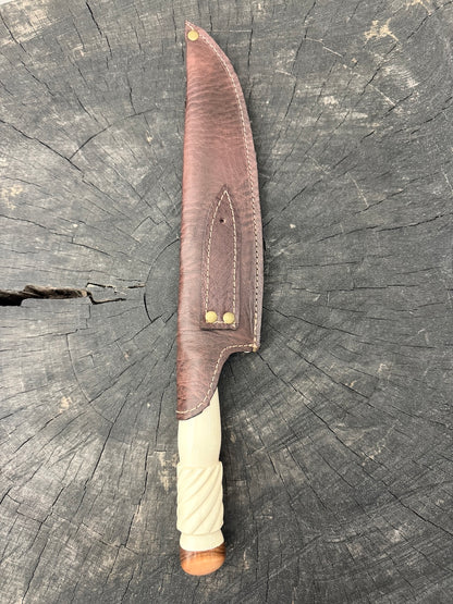 9" Artisan BBQ Knife, Ostrich Bone, SS440 - 230mm