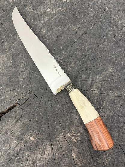 9" Artisan BBQ Knife, Ostrich Bone, SS440 - 230mm