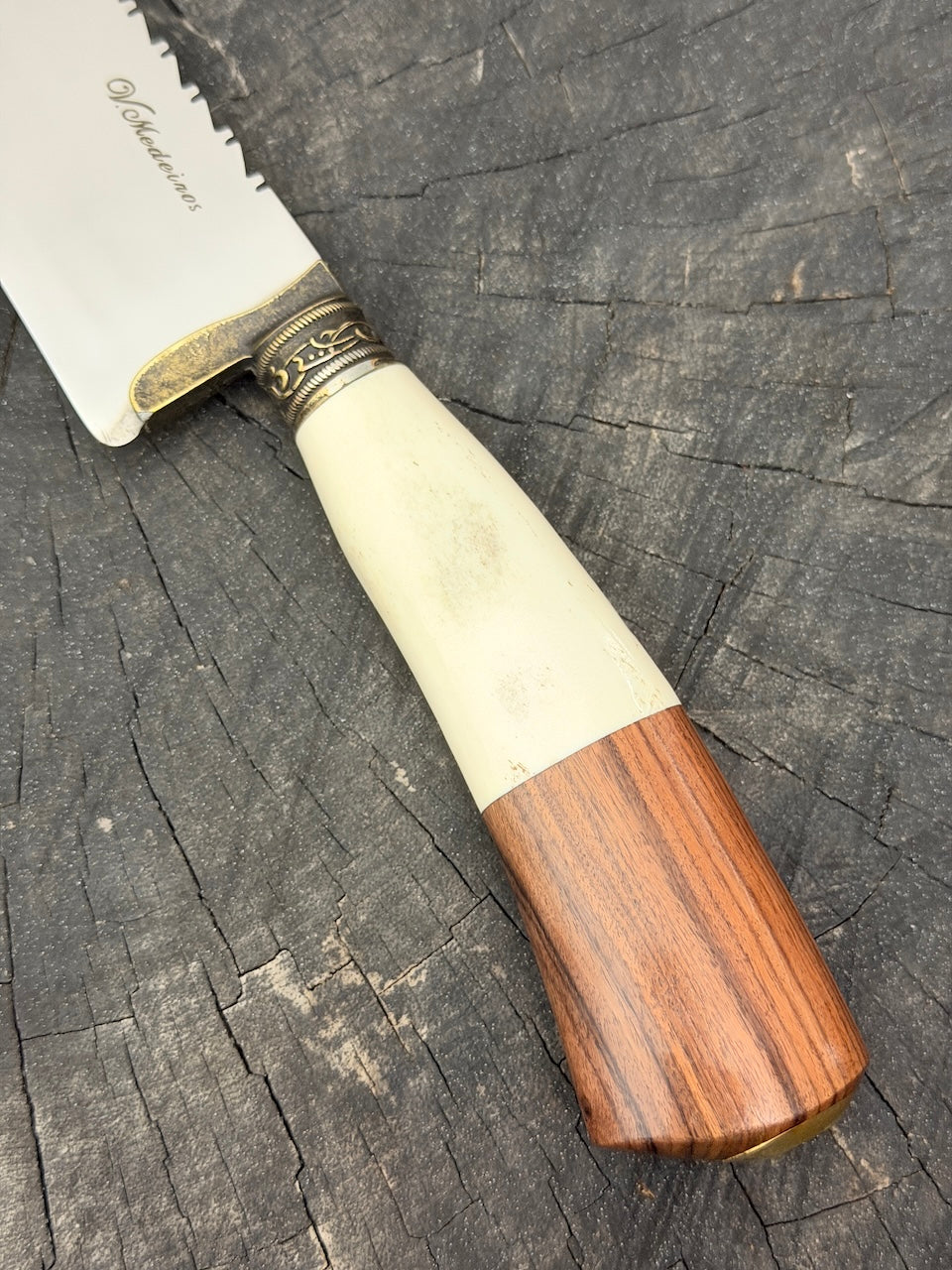 9" Artisan BBQ Knife, Ostrich Bone, SS440 - 230mm