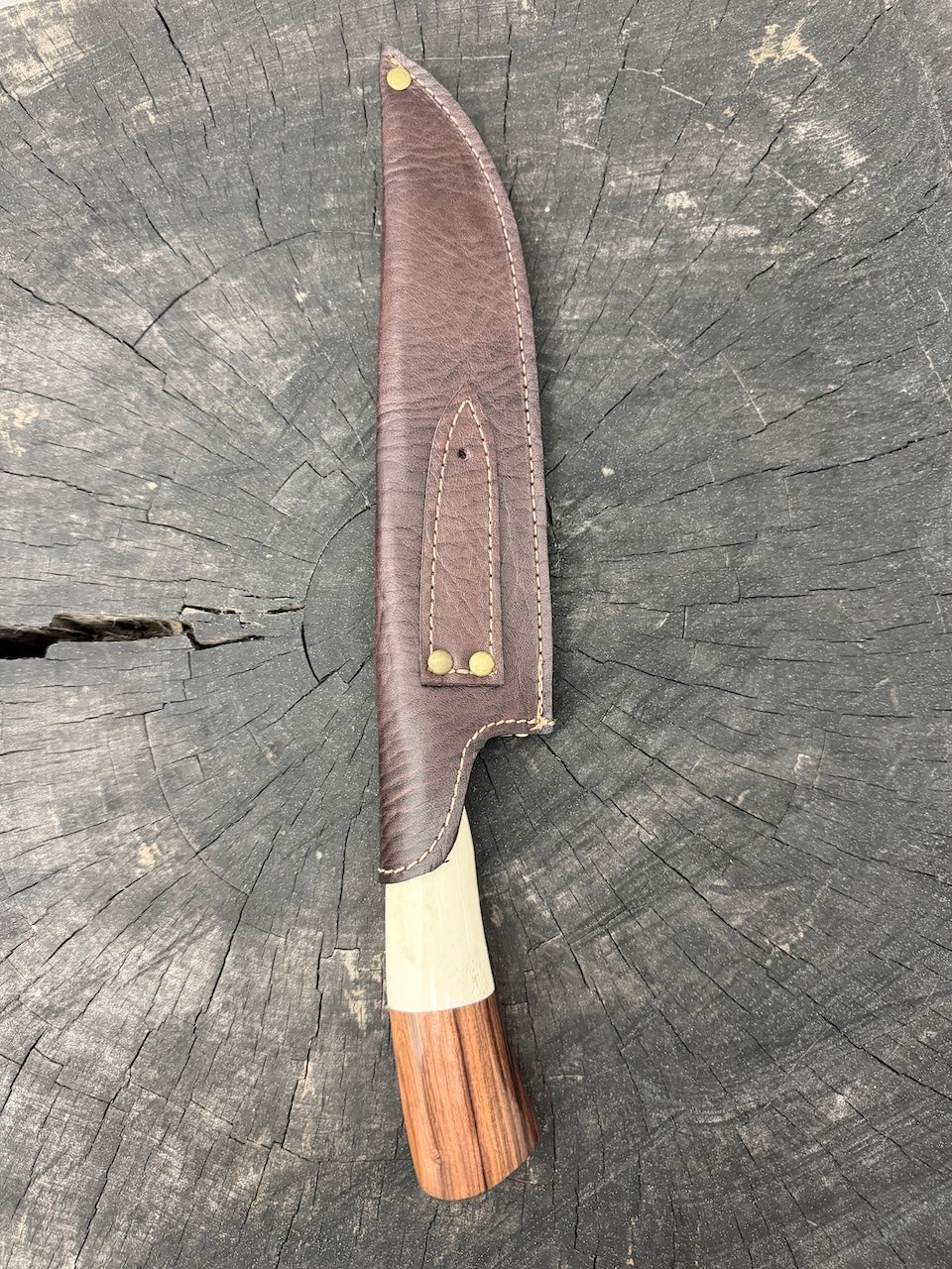 9" Artisan BBQ Knife, Ostrich Bone, SS440 - 230mm