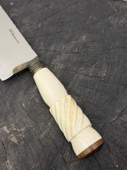 10" Chef Picanha Knife, Ostrich Bone, SS440 - 250mm