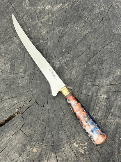 8" Boning Knife, NightFire Custom Block, SS420 - 200mm