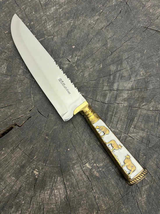 8" Artisan Knife, Brass Handle, SS440 - 190mm