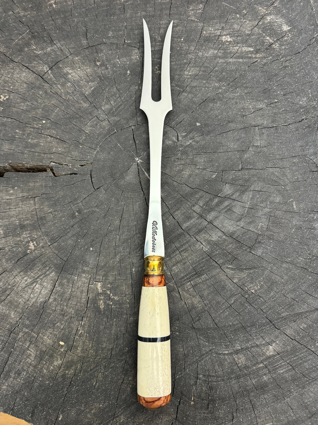 10&quot; BBQ &amp; Grill Fork, Ostrich Bone, SS440