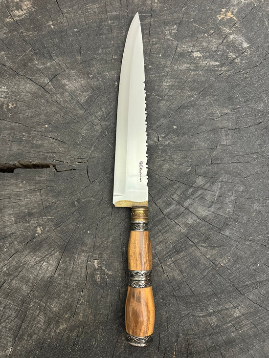 10" Chef Knife, Jatoba Hardwood & Nickel Ring SS420 - 250mm