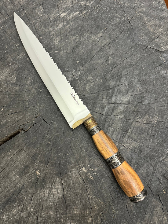 10" Chef Knife, Jatoba Hardwood & Nickel Ring SS420 - 250mm