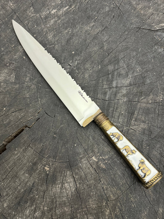 10" Chef Knife, Brass Handle, SS420 - 250mm