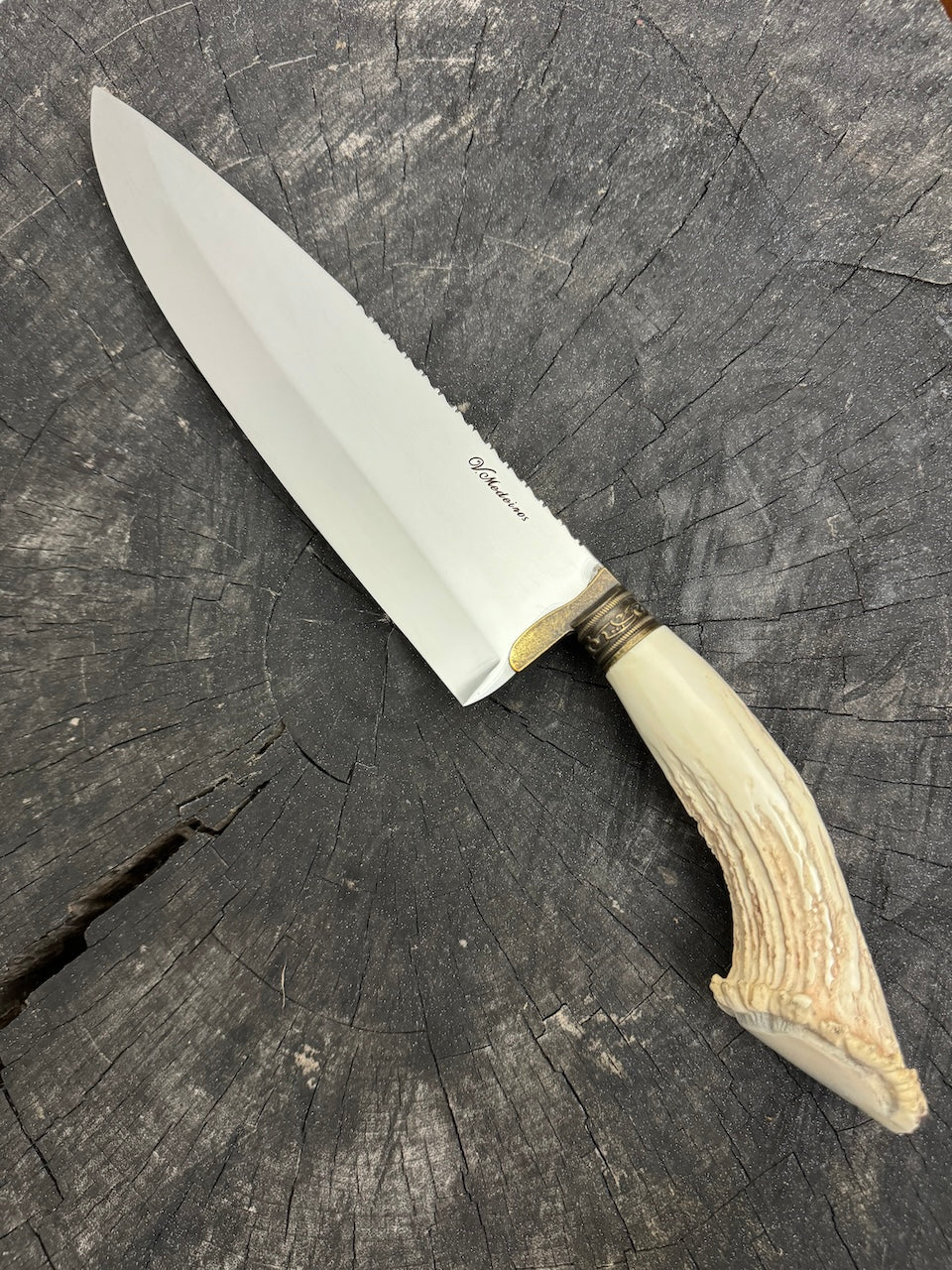 10&quot; Chef Picanha Knife, Deer Antler, SS440 - 250mm