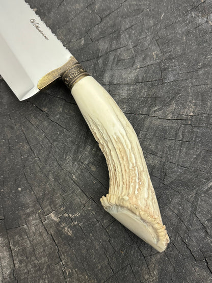 10&quot; Chef Picanha Knife, Deer Antler, SS440 - 250mm