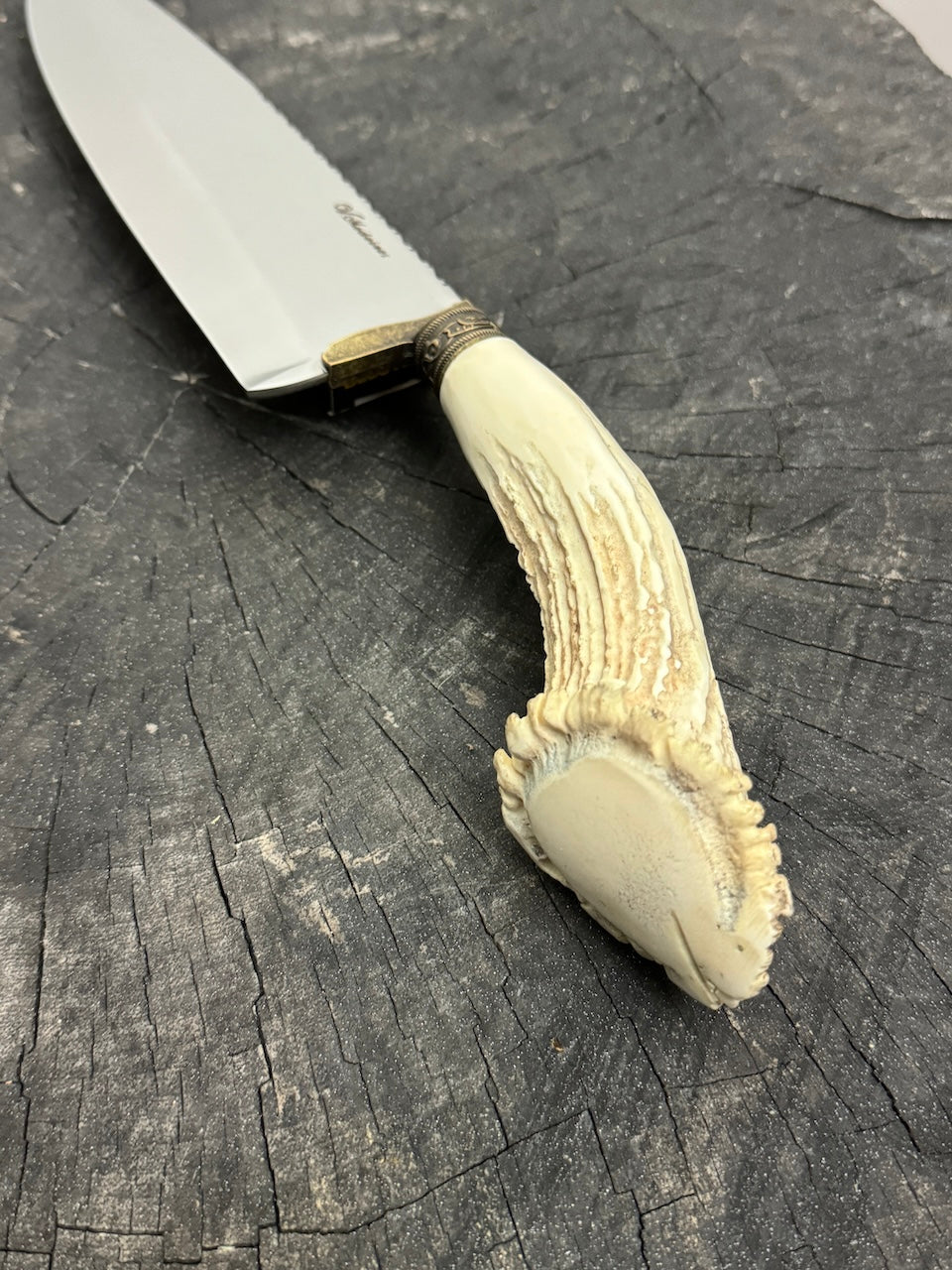 10&quot; Chef Picanha Knife, Deer Antler, SS440 - 250mm