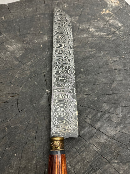 11&quot; Damascus Burja Samurai Knife, Violet Jacaranda, CS1095 15n20