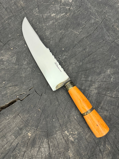 8&quot; Artisan Knife, Native Hardwood &amp; Nickel Rings, SS440 - 190mm