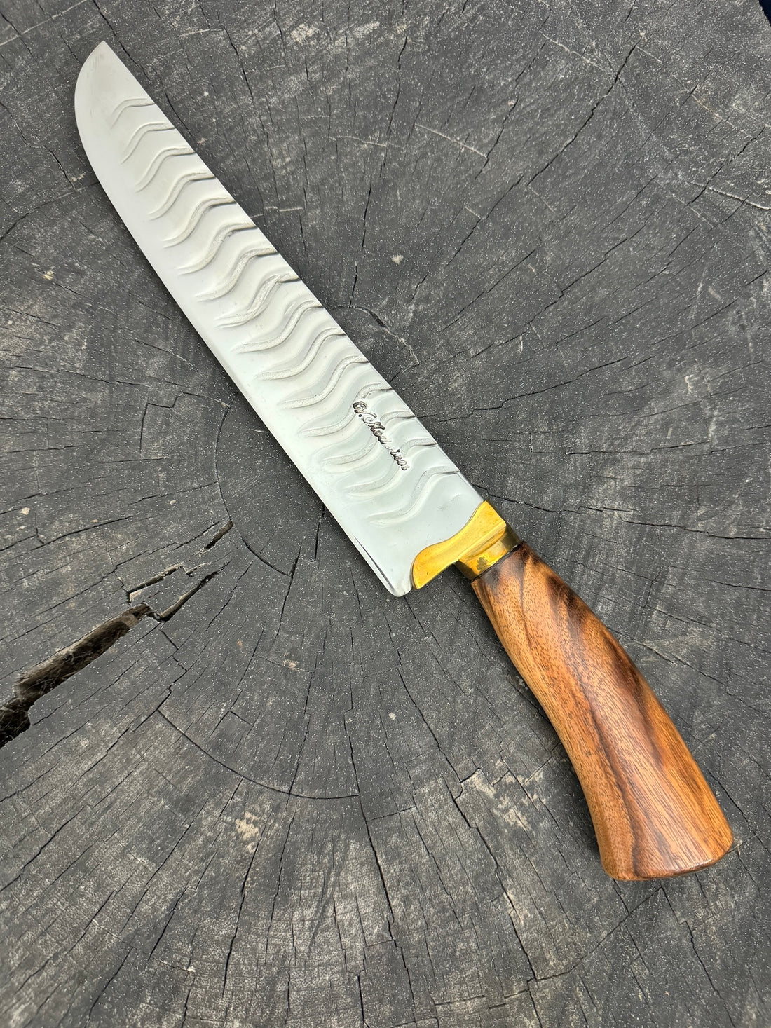 9&quot; Artisan BBQ Knife, Jacaranda Hardwood, SS440 - 230mm