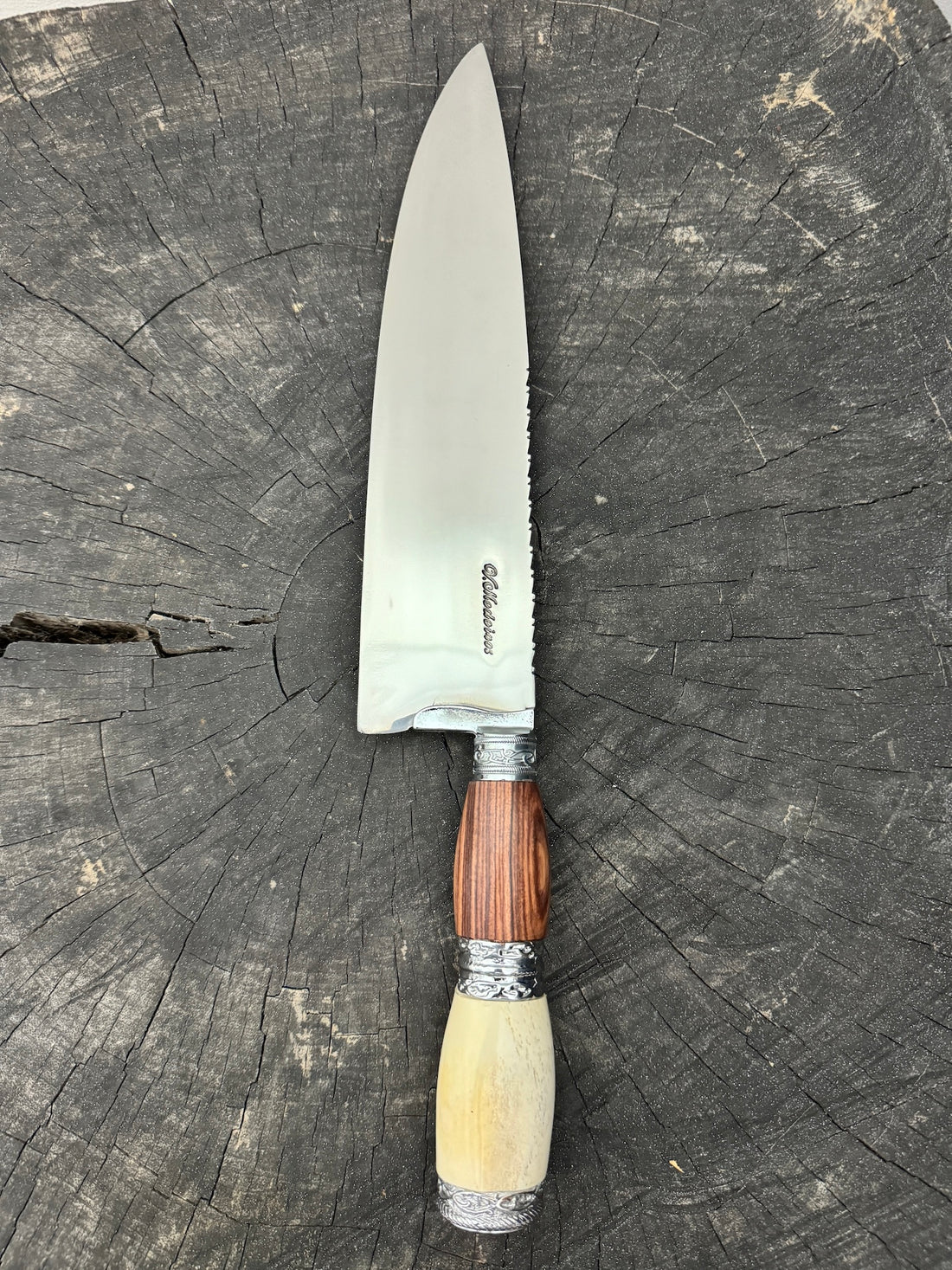 10&quot; Chef Picanha Knife, Ostrich Bone, SS440 - 250mm