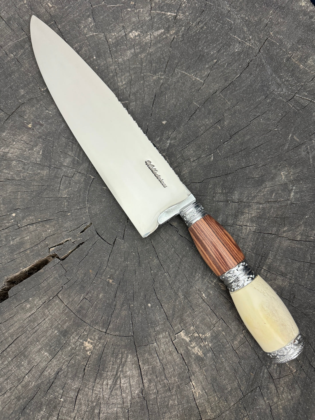 10&quot; Chef Picanha Knife, Ostrich Bone, SS440 - 250mm