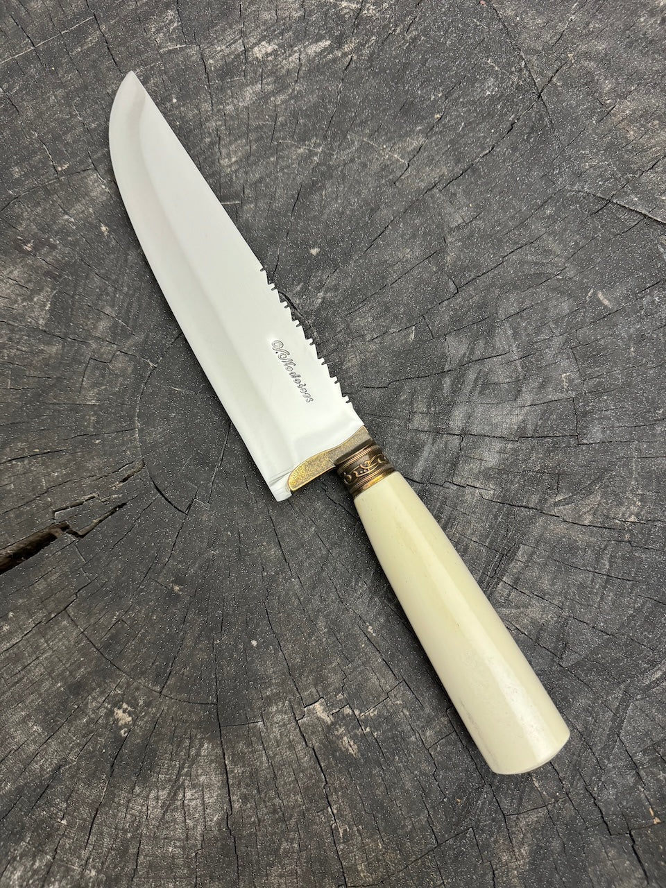 8&quot; Artisan Knife, Ostrich Bone, SS440 - 190mm