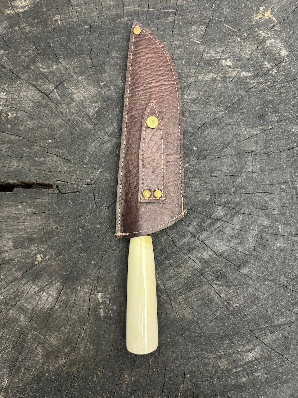 8&quot; Artisan Knife, Ostrich Bone, SS440 - 190mm