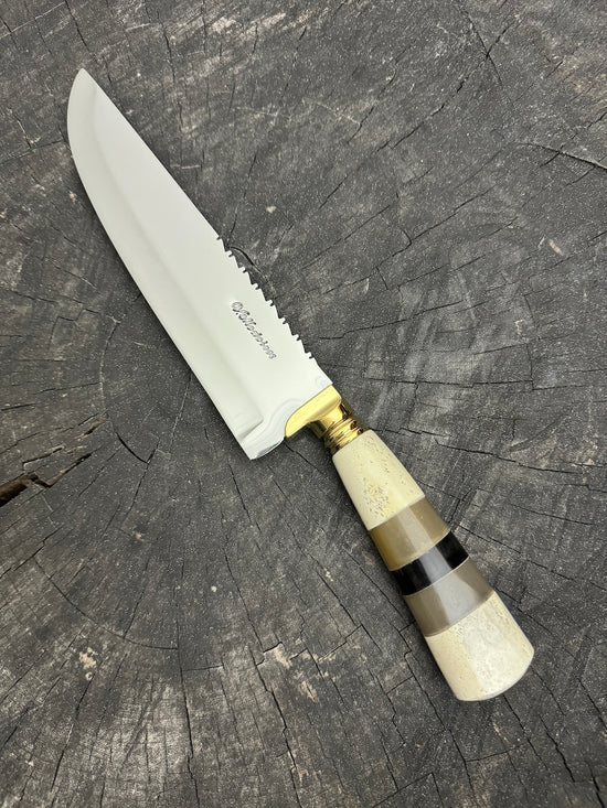 8" Artisan Knife, Ostrich Bone, SS440 - 190mm