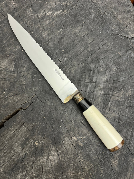 10" Chef Knife, Ostrich Bone, SS420 - 250mm