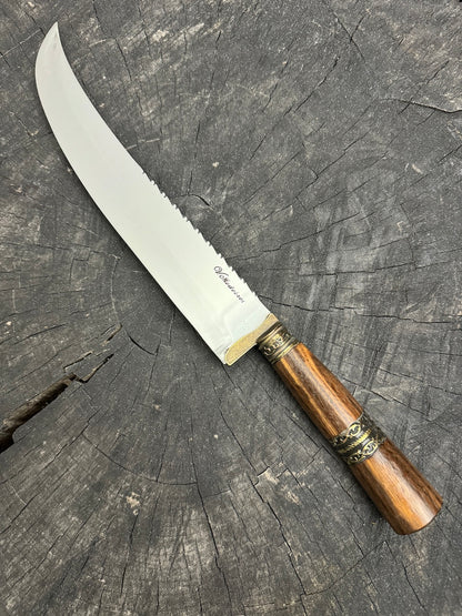 10&quot; Butchers Knife, Jacaranda Hardwood, SS440 - 250mm