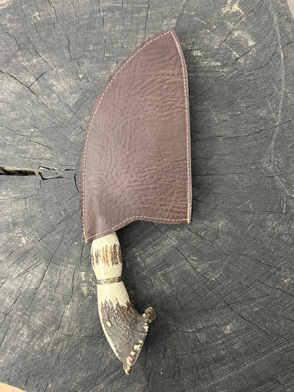 8" Cutelo / Cleaver, Deer Antler Roseta, SS440 - 190mm