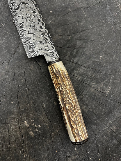 8&quot; Damascus Knife, Deer Antler, CS1095 15n20