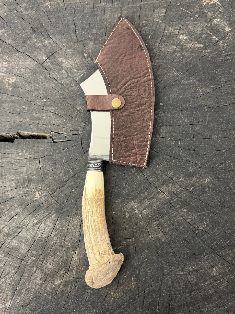 7" Cutelo Wild Cleaver, Deer Antler Roseta, SS440 - 180mm