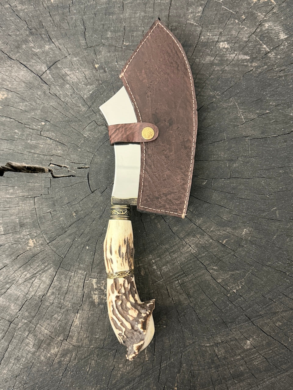 7" Cutelo Wild Cleaver, Deer Antler Roseta, SS440 - 180mm