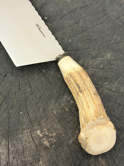 8" Chefs Cleaver, Deer Antler Roseta, SS440 - 200mm