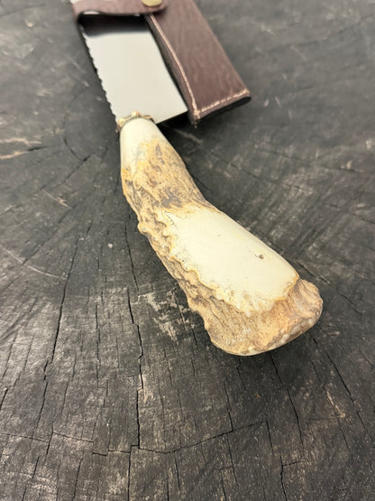 8" Chefs Cleaver, Deer Antler Roseta, SS440 - 200mm
