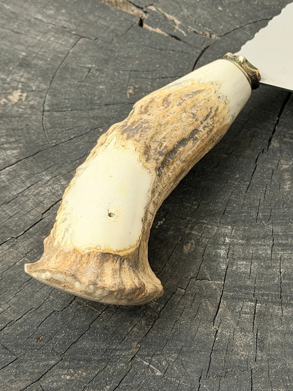 8" Chefs Cleaver, Deer Antler Roseta, SS440 - 200mm