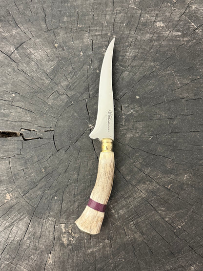 5" Boning Knife, Deer Antler, SS440 - 130mm