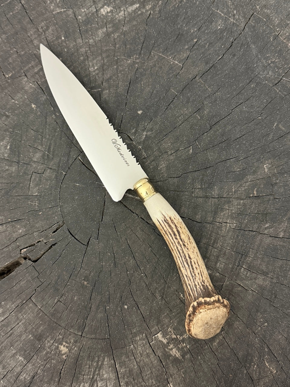 6" Utility Knife, Deer Antler Roseta, SS440 - 150mm